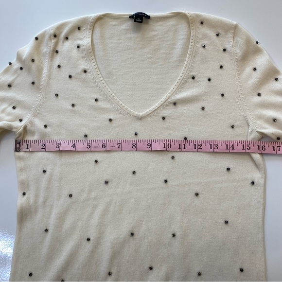 Ann Taylor Wool Blend V-Neck Sweater With Rhinestones Size S - Picture 6 of 8